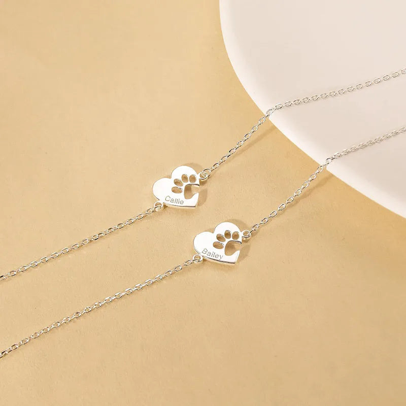 Pulsera personalizada con foto proyectada y huella grabada – Pulsera corazón con nombre