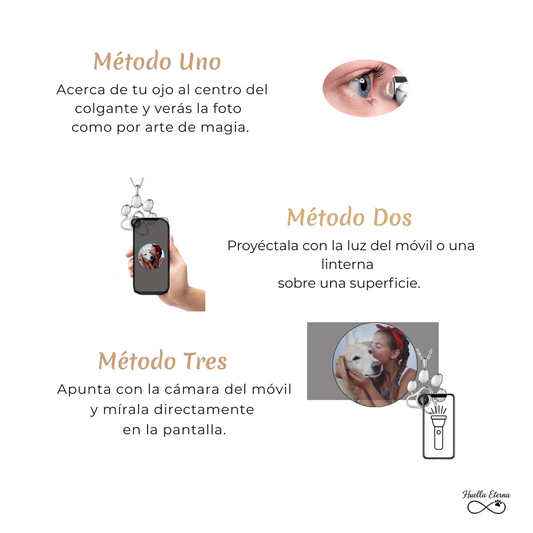 Colgante personalizado con foto proyectada de tu mascota – Diseño en forma de huella